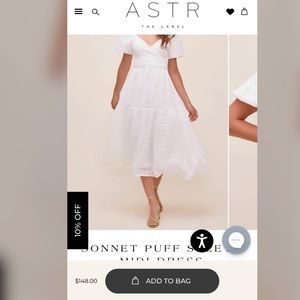 ASTR the label midi summer dress in white (Size Small)